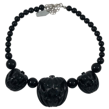 Jack O Lantern Pumpkin Necklace Black - Kreepsville